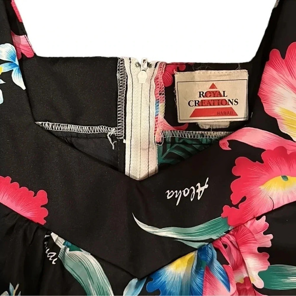 Vintage Women’s Floral Print Caftan Maxi Dress Size Medium - Picture 9 of 11